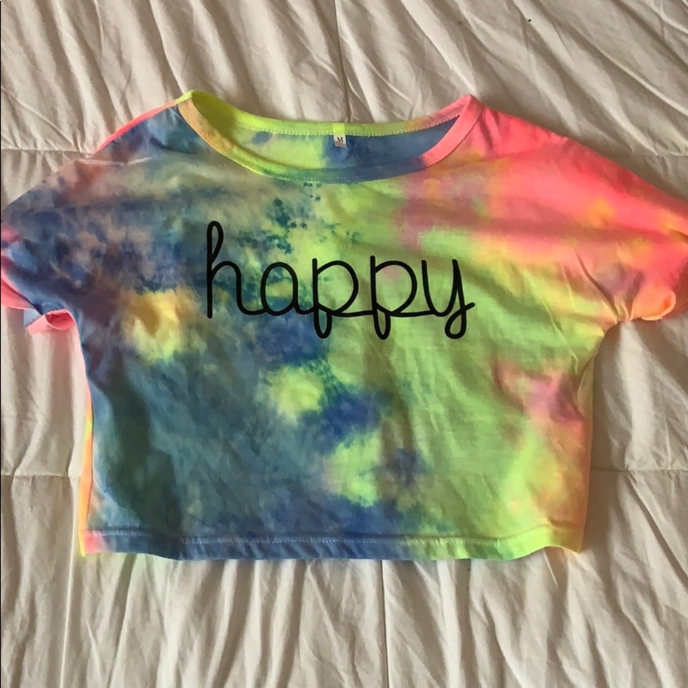 Crop top with tie dye colors